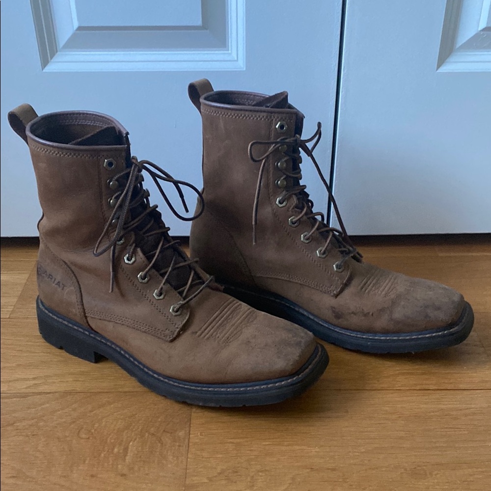Ariat Cascade 8” Steel Toe Work Boots, Size 11 1/2 D